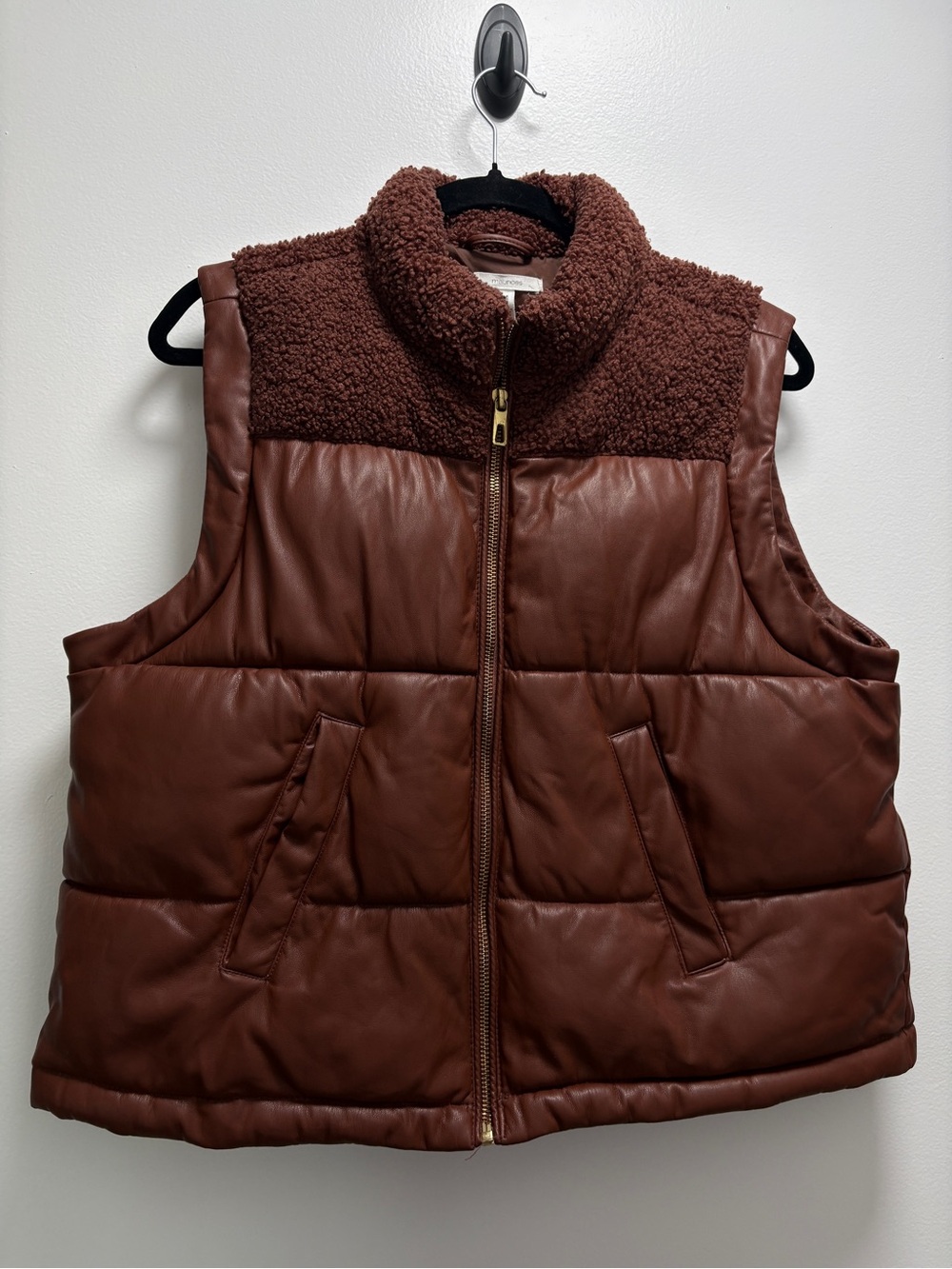 Maurices Brown Sherpa-Lined Vest Fisherman Eclectic Grandpacore Cabincore Quiet